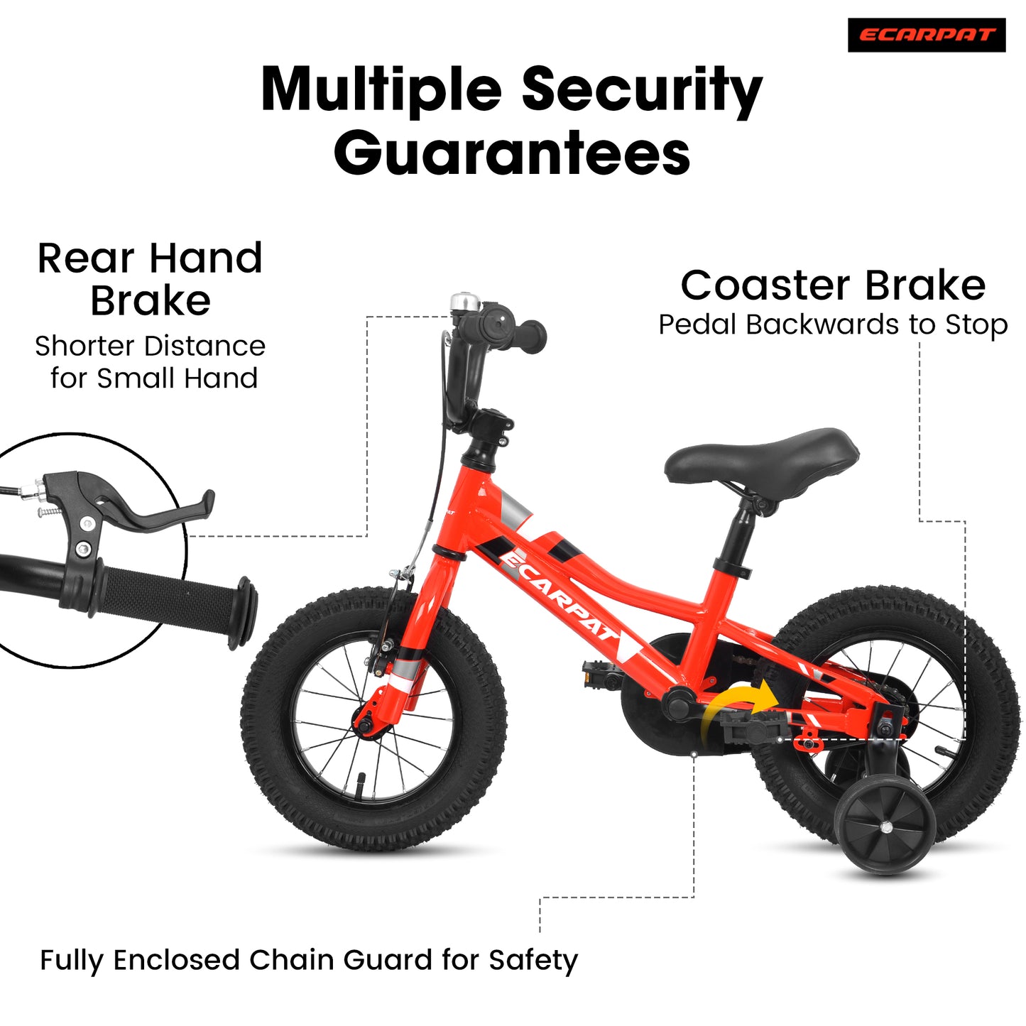 A16117 Kids' Bike 16 Inch Wheels, 1-Speed Boys Girls Child Bicycles For4-7Years, With Removable Training Wheels Baby Toys, Front V Brake, Rear Holding Brake