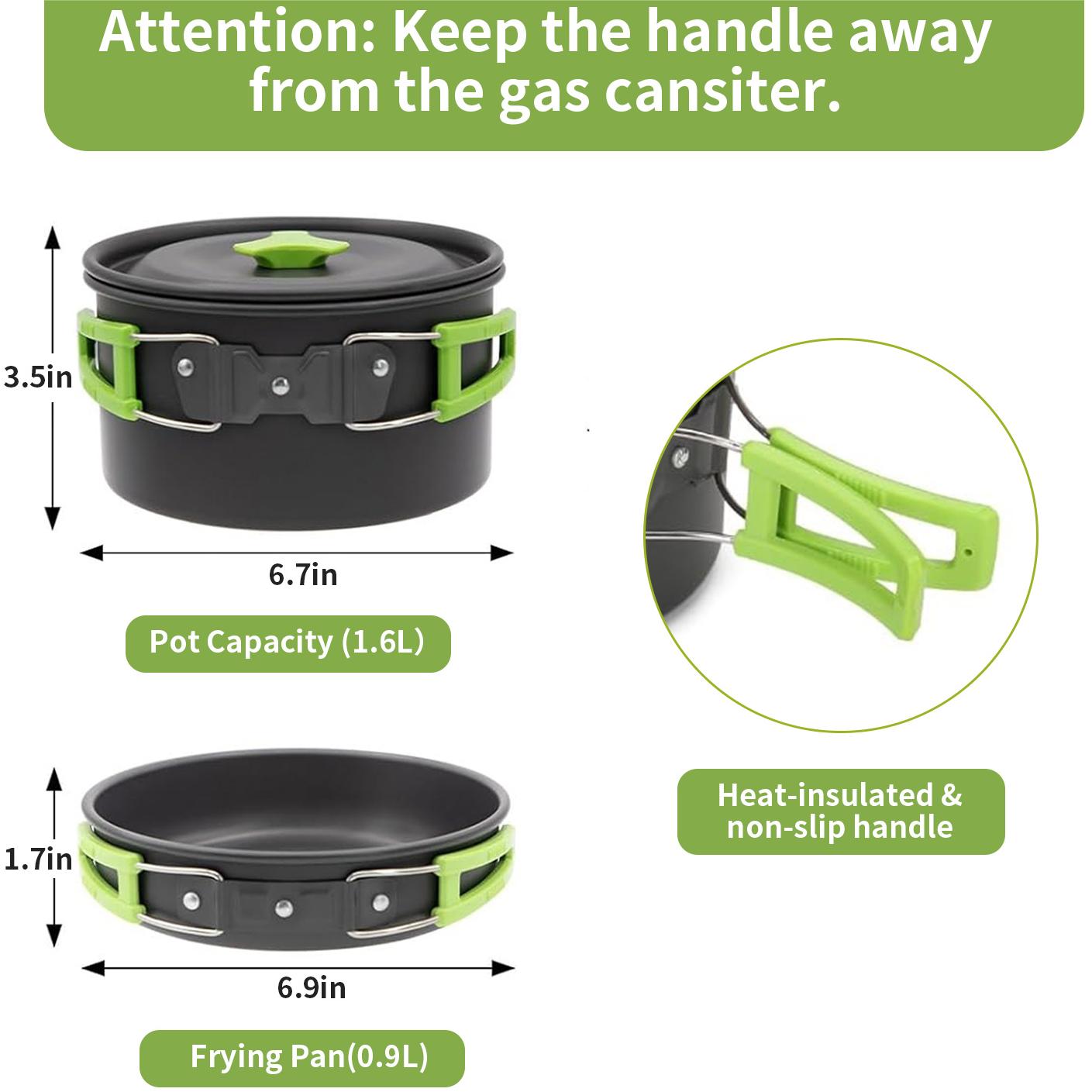 15pcs Camping Cookware Set with Mini Stove, Aluminum Camping Cookware Kit, Folding Camping Cooking Set with Non-stick Pot Pan Teapot Storage Bag for Camping Backpacking Outdoor Cooking Picnic