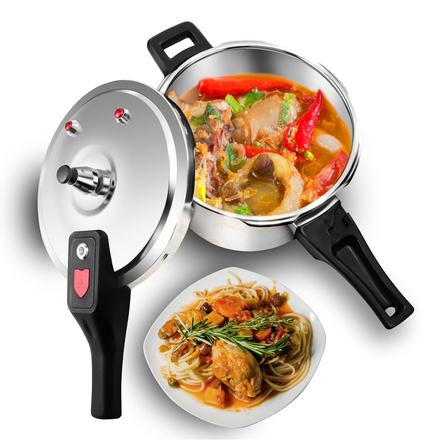 Stainless Steel Pressure Cooker, 3L Stainless Steel Pressure Cooker Cooking Various Foods For Induction Cooker