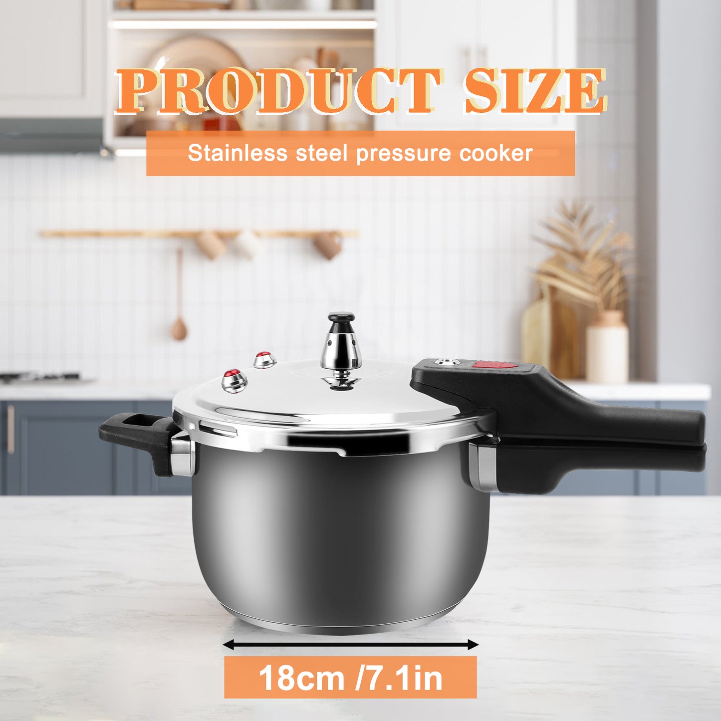 Stainless Steel Pressure Cooker, 3L Stainless Steel Pressure Cooker Cooking Various Foods For Induction Cooker