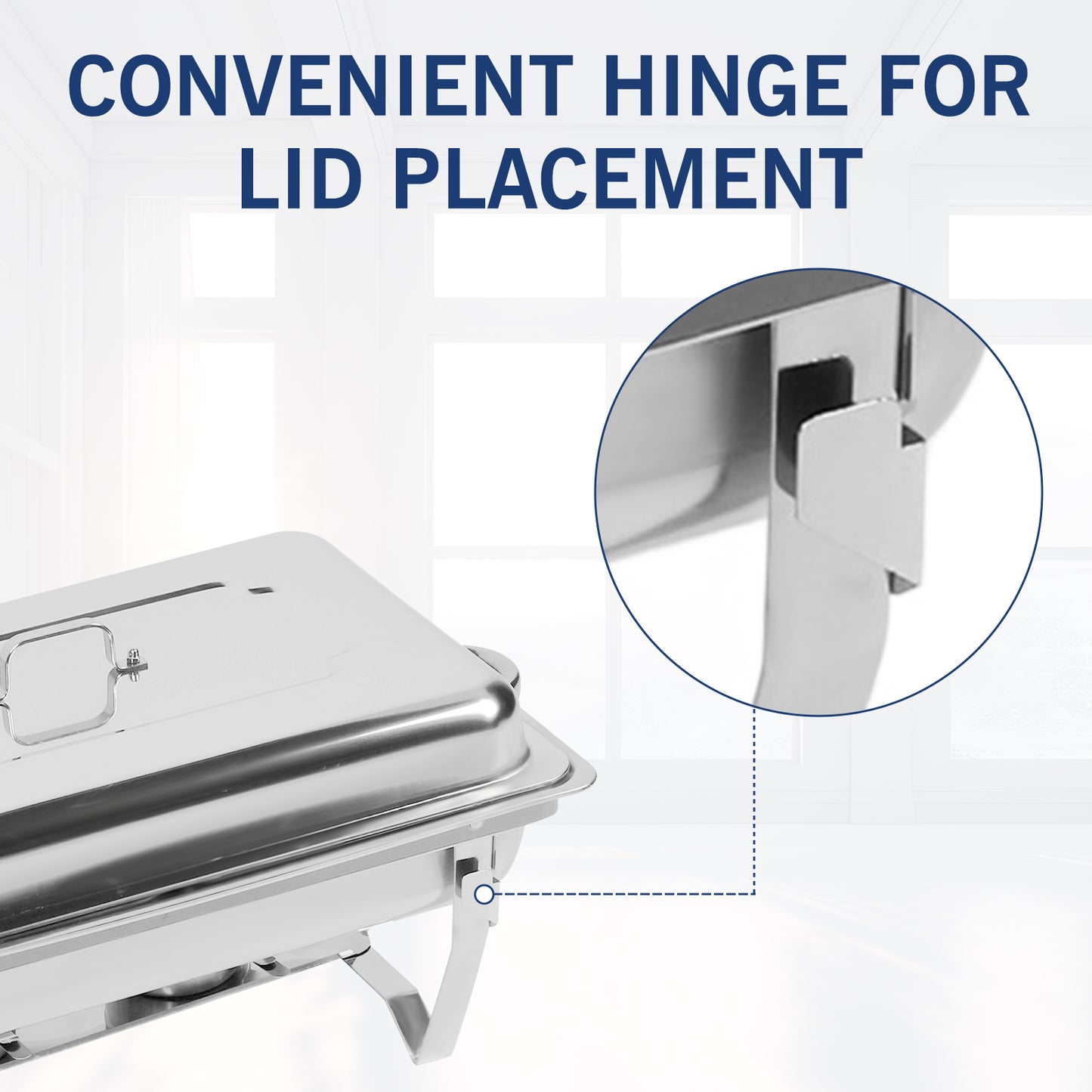 11.6 QT Stainless Steel Rectangular Chafing Dish Buffet 2 Compartment for Parties, Events, Wedding, Camping, Dinner