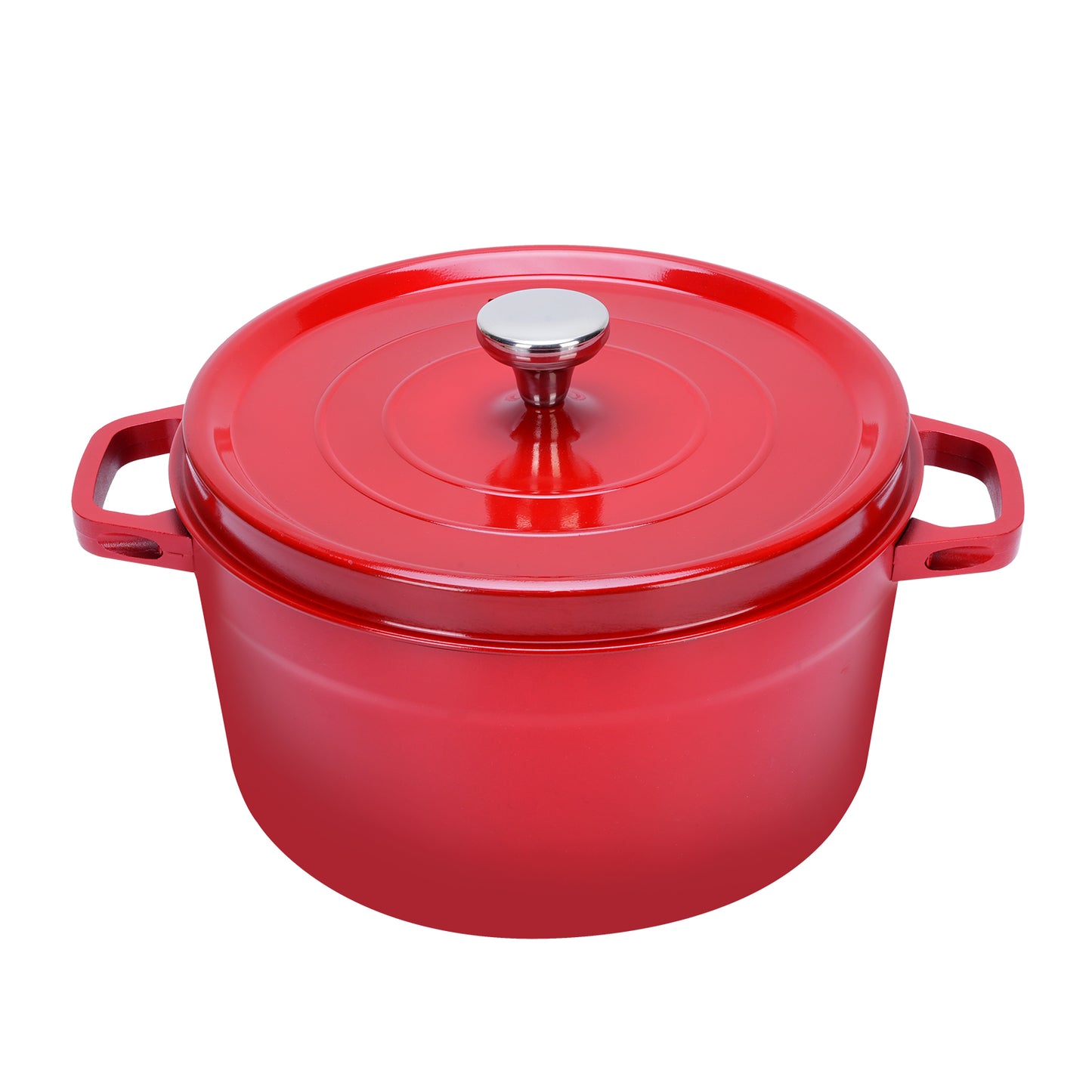 5.5 QT Enameled Cast Iron Dutch Oven Pot with Lid, Dual Handles, Non-Stick Coating for Bread Baking & Cooking, Red
