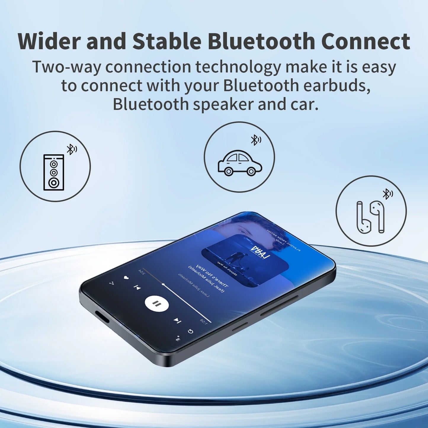144GB MP3 Player with Bluetooth and WiFi, 5" IPS Touchscreen 1080P Android MP3 MP4 Player, HiFi Music Player with Spotify, Deezer, Audible, Play Store, Browser, Built-in HD Speaker, Black