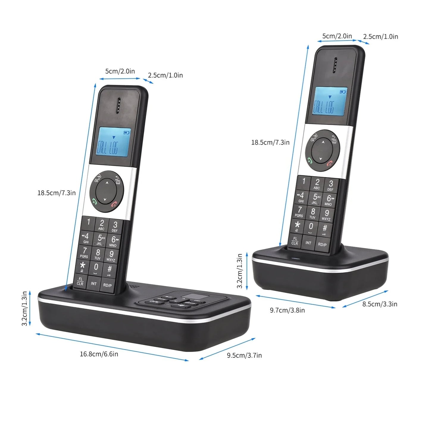 Expandable Cordless Phone System with Answering Machine, 3 Handset Cordless Home Phone, Full Duplex Speakerphone, Caller ID/Call Waiting, Multiple Display Languages, Landline Business Telephones