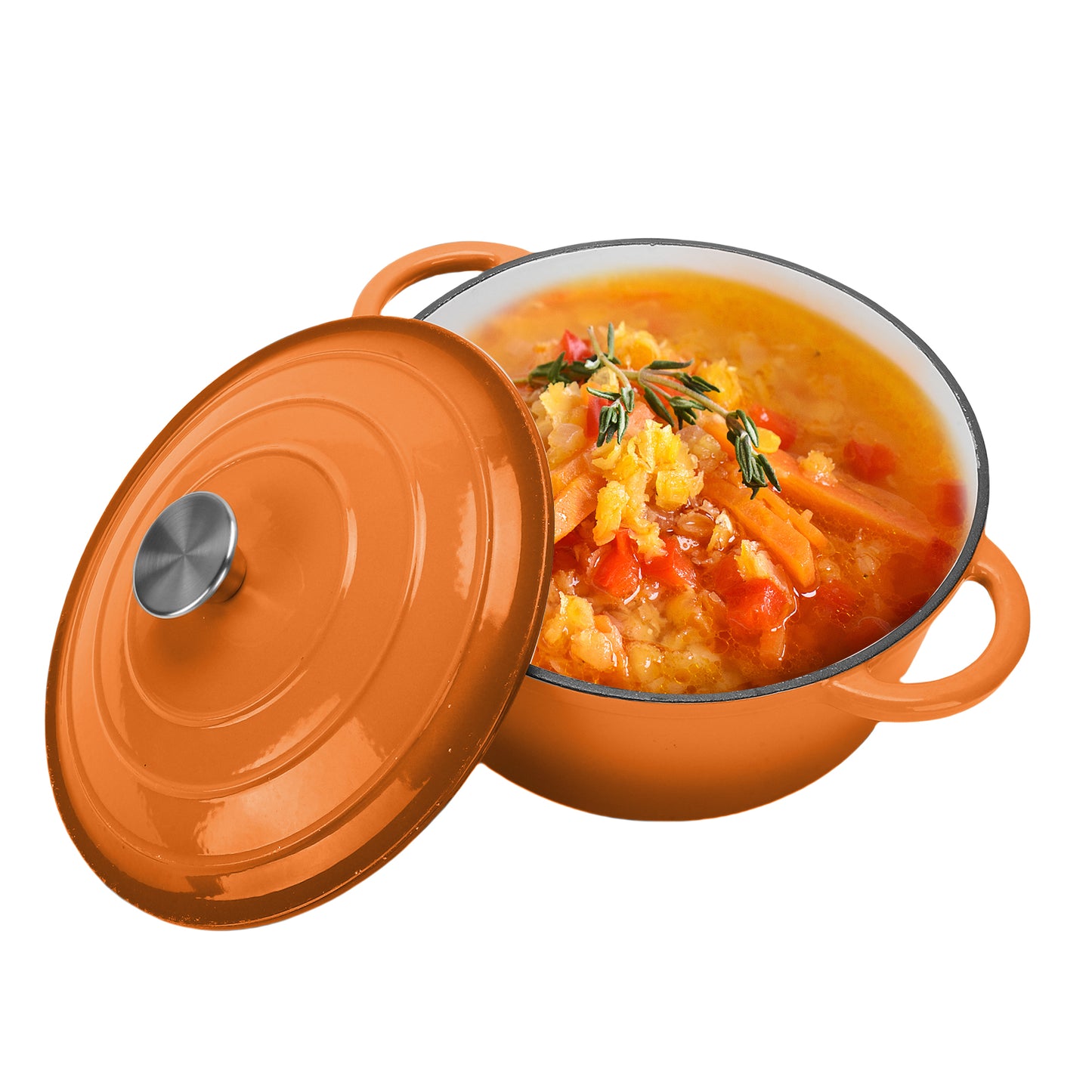 6.5 QT Enameled Cast Iron Dutch Oven with Lid, Nonstick Cookware for Baking, Roasting, Braising & Cooking, Dual Handles