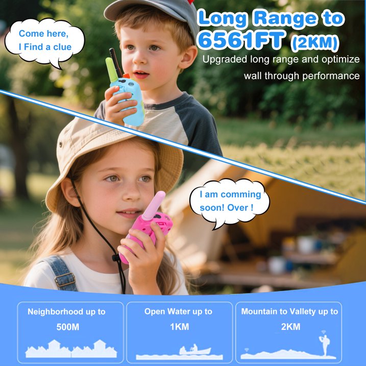 3 Pack Walkie Talkies for Kids Long Range, 22 Channels 2 Way Radio Toy with Flashlight and LCD Screen, 3 Miles Range Walkie Talkies for Kids Adults Outside Adventures, Hiking, Camping, Birthday Gifts
