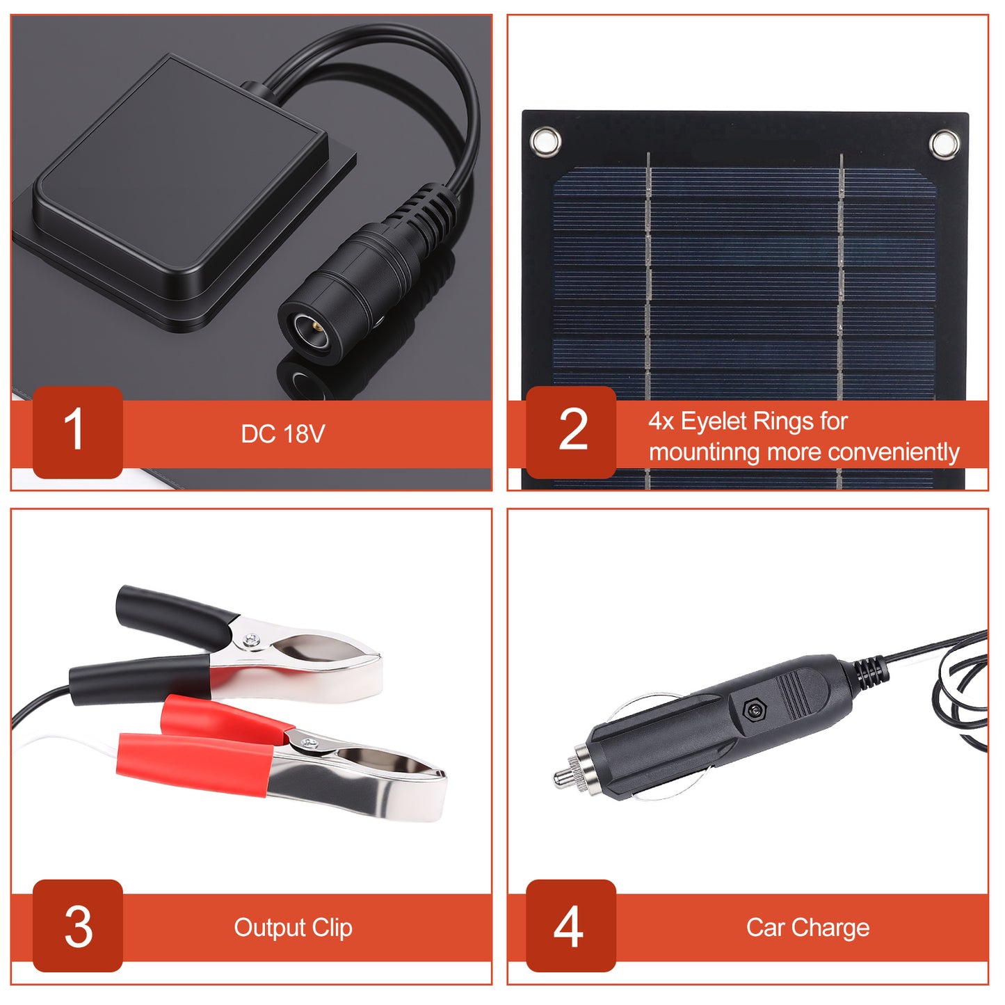15W Solar Panel Kit, 18V 100A Trickle Charger Battery Charger Controller for Outdoor Camping Hiking Phone Charger