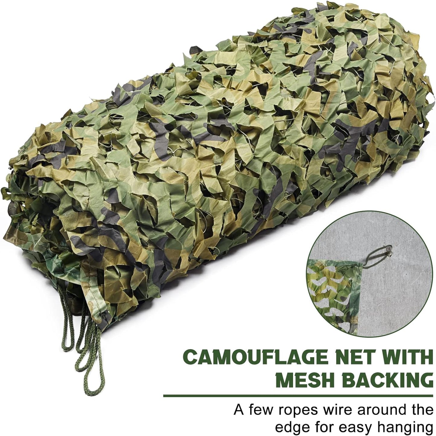 Eotvia Camo Netting Camouflage Netting, 2 PACK 3.28ft x 6.56ft 3D Leaf Mesh Backing Oxford Fabric Camo Net Military Hunting Blind for Deer Stand, Party Decorations, Photograph, Car Cover, Sun Shade