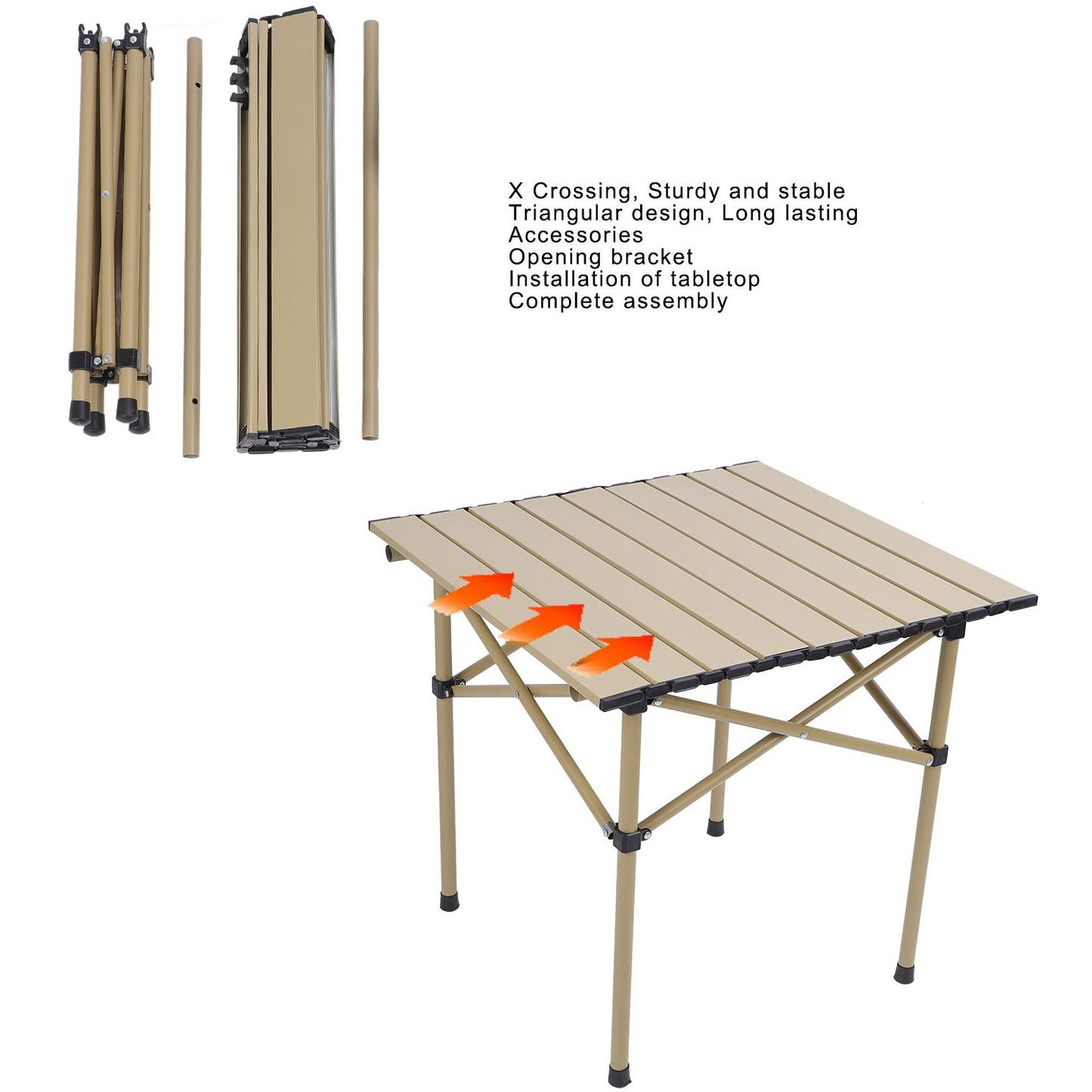 Folding Camping Chairs Camping Table Chairs Set High Load Bearing Portable Folding Aluminum Alloy Camping Square Table Chairs With Storage Bags For Outdoor