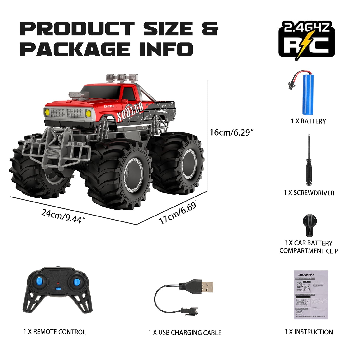 Amphibious Remote Control Car Toys for Boys Girls 2.4GHz 1:16 All Terrain Off-Road RC Car Waterproof RC Monster Truck Kids Pool Toys Remote Control Boat Gifts for Christmas