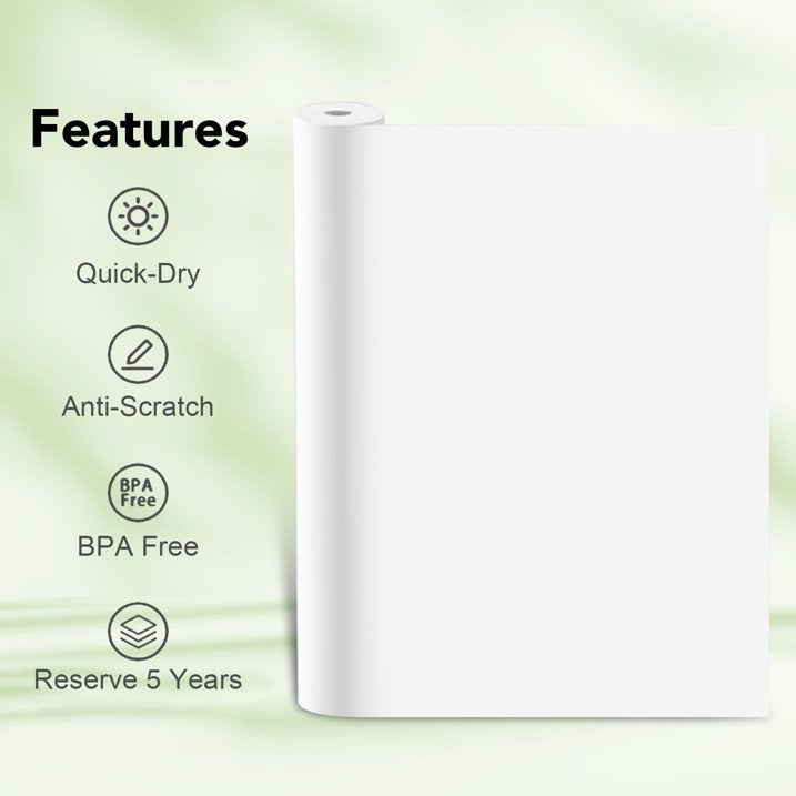 10 Rolls Thermal Paper (210mm/8.27" width/6m long, Φ1.18") Widely Compatible with Portable Thermal Printers, Quick-Dry A4 Thermal Printer Paper for Documents Picture Homework, 20 Sheets/Roll