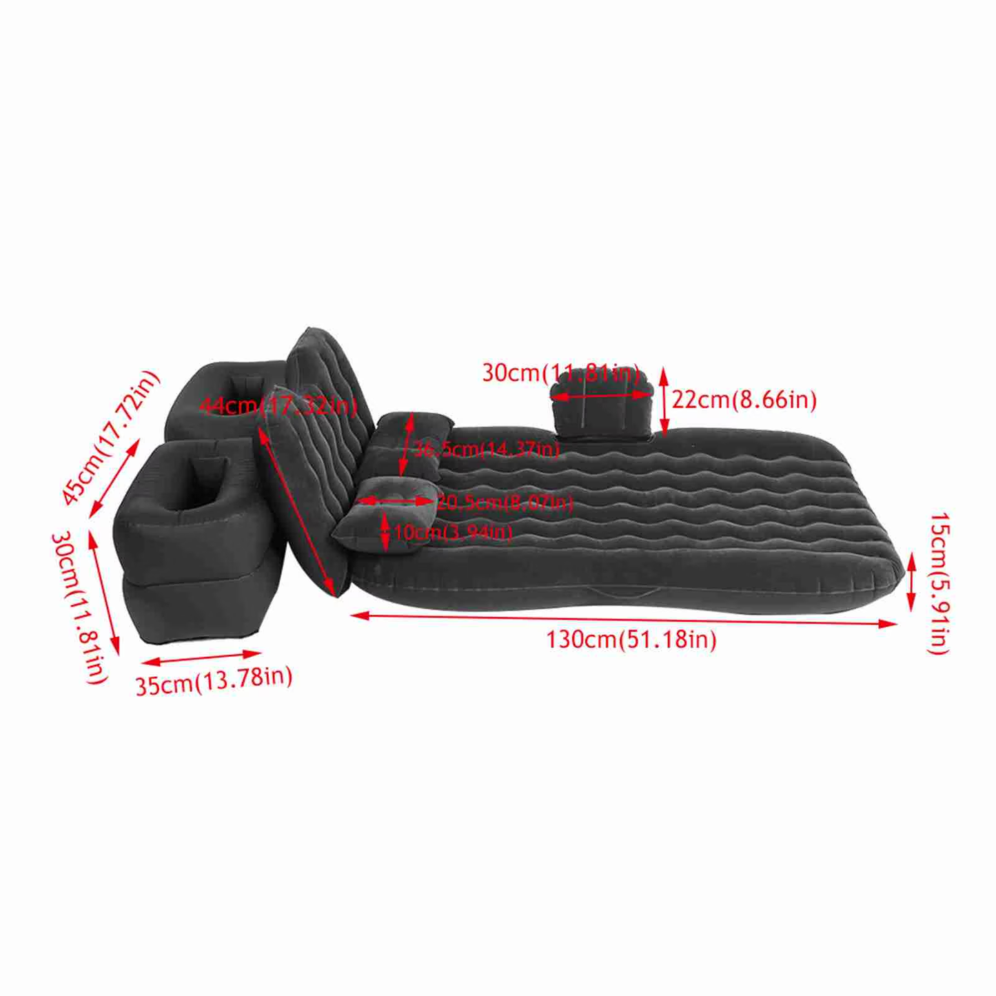 Inflatable Mattress Indoor Outdoor Camping Travel Car Back Seat Air Beds Cushion, Car Inflatable Bed Mattress
