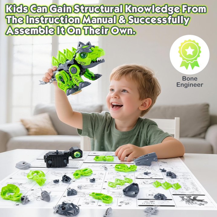 Dinosaurs Building Kits Electronic Walking Stegosaurus Dinosaur with LED Glowing Eyes & Roar Sounds, Electric Dinosaur Building Blocks for Boys, STEM Educational Learning Toys Gifts for Kids 3-8 Year