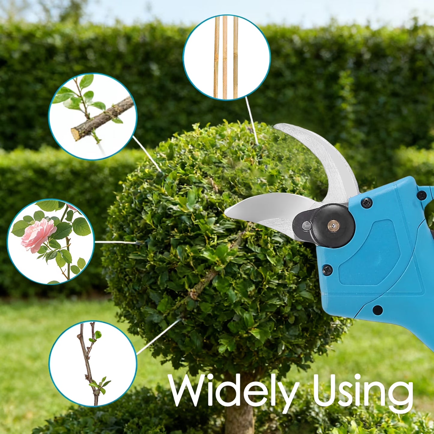 3-in-1 Cordless Pole Saws & 6in Chainsaw & Electric Pruner with 2pcs Rechargeable Batteries, 10 FT Max Reach Extension Pole for Tree Trimming,Blue