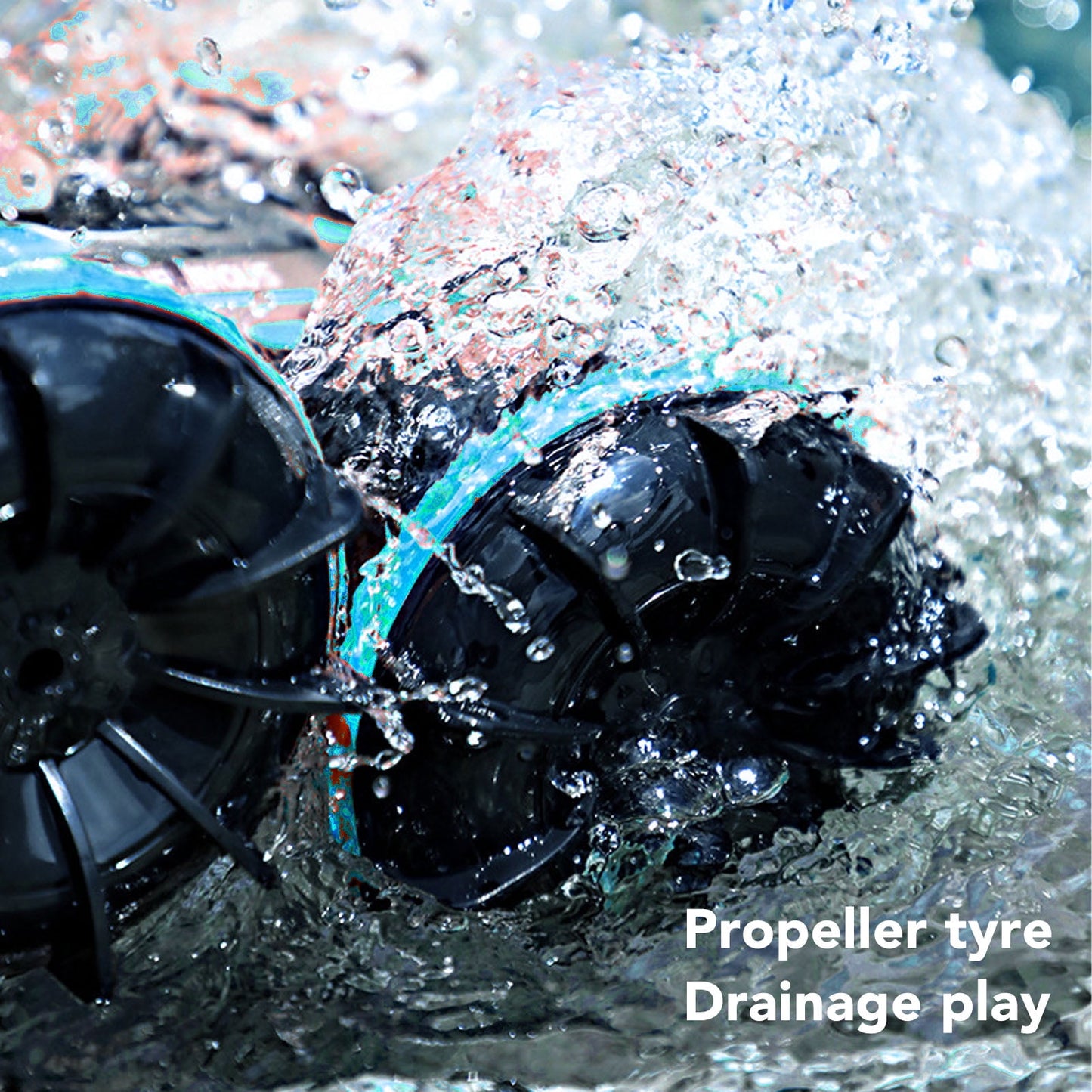 FAGINEY Amphibious Stunt RC Car Waterproof Electric Wireless Amphibious Remote Control Car Blue