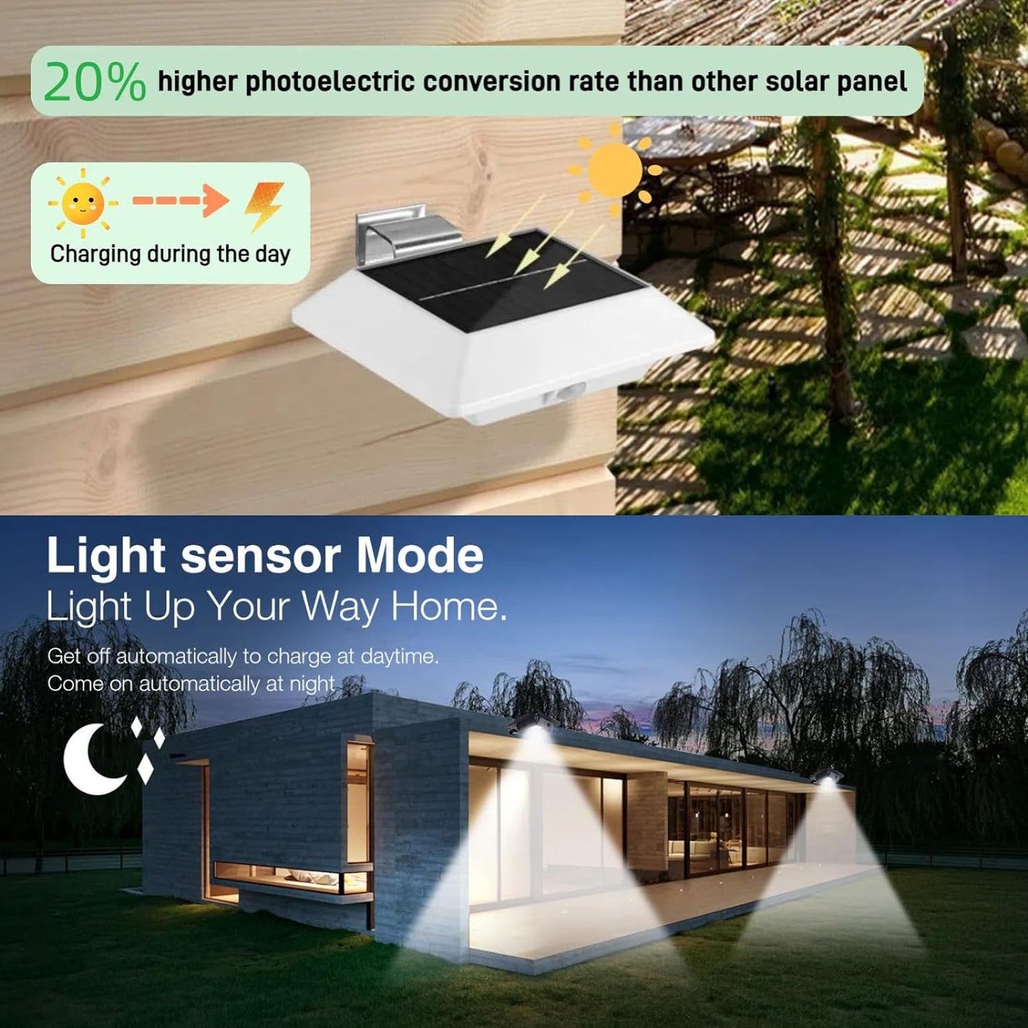 Eotvia 4 Pack Solar Step Lights, Outdoor Waterproof Solar Powered Fence Lights Deck Lights Outside Night Lights Decor for Steps Stairs Walkway Garden Fences Wall