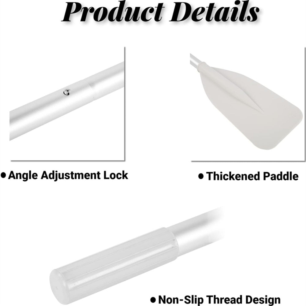 Kayak Paddles, 2pcs Lightweight Kayak Fishing Paddle with Detachable Aluminum Alloy Shaft, Ribbed Blade Canoe Boat Oars with Anti-Slip Grips, Lightweight Paddle Design for All Kayaks, Silver