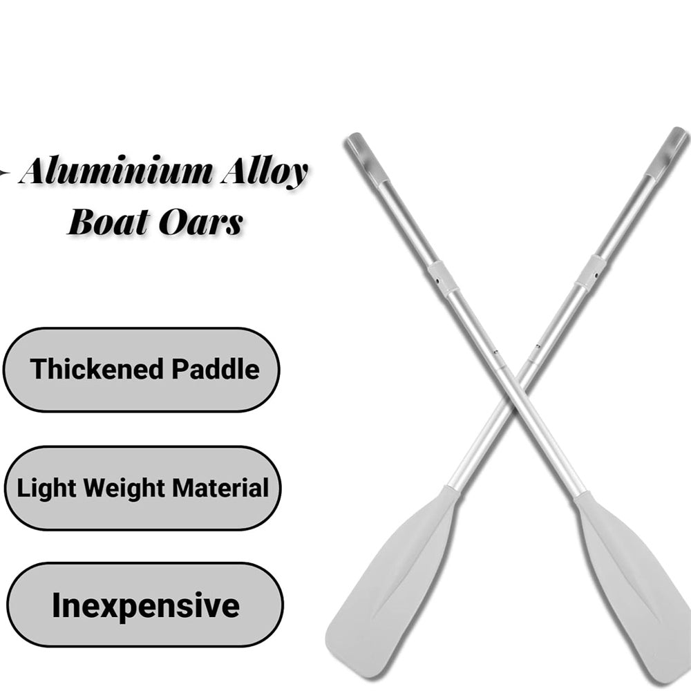 Kayak Paddles, 2pcs Lightweight Kayak Fishing Paddle with Detachable Aluminum Alloy Shaft, Ribbed Blade Canoe Boat Oars with Anti-Slip Grips, Lightweight Paddle Design for All Kayaks, Silver