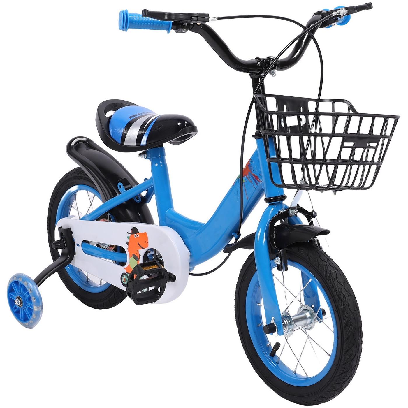 12 inch Kids Bike with Training Wheels, 2-in-1 Kids Bicycle with Adjustable Handlebar/Seat, Toddler Bike Gift for Boys Girls Kids Toddlers 1-5 YO,Blue