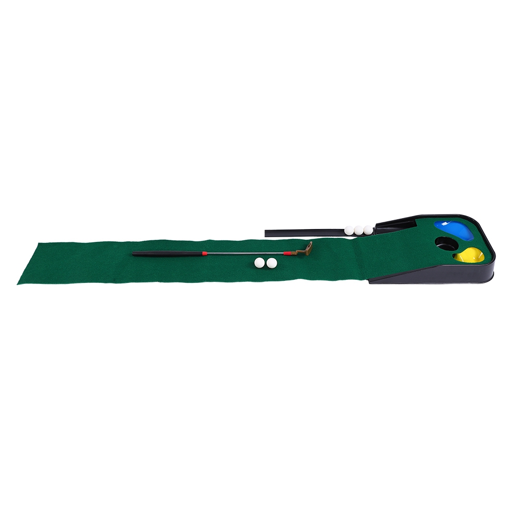 Eotvia Golf Putting Green, 79in Indoor Golf Putting Mat with Auto Ball Return, Golf Putting Set with 1 Telescopic Putter+5 Golf Balls, Mini Golf Game for Home Office Backyard Party, Golf Gifts for Men