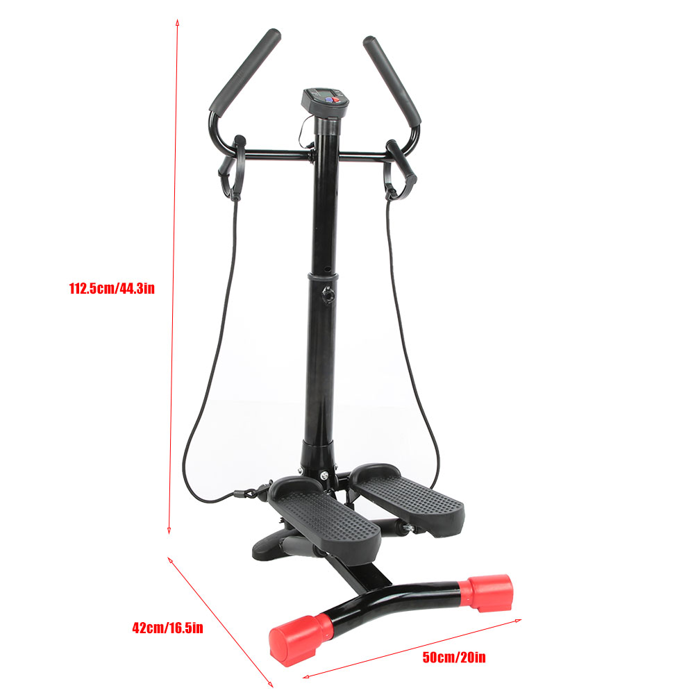 Eotvia Stair Stepper with Handlebars, Stair Stepper with Resistance Band for Home Gym Cardio, Air Stepper for Exercise Step Climber Machine with Digital Monitor, Anti-slip Mat, 220lbs Weight Capacity