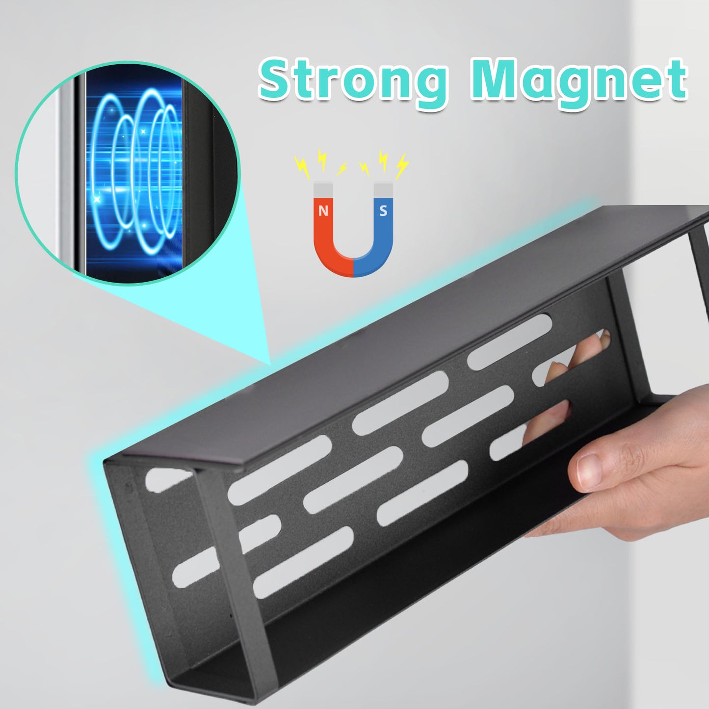 4 PACK Side Refrigerator Storage Rack Iron Magnetic Kitchen Shelf Wall Mounted Spice Rack