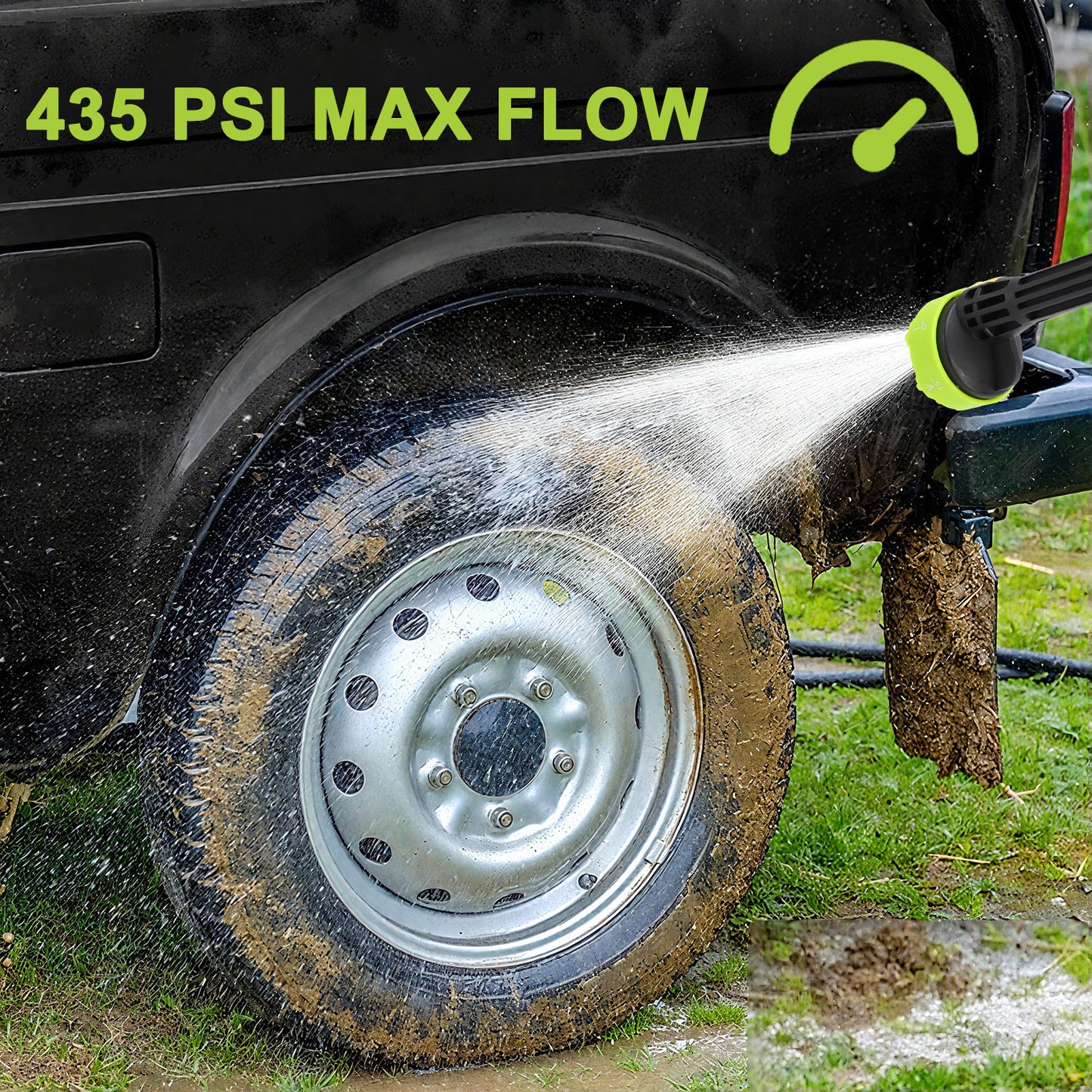 18000mAh 24V Cordless Pressure Washer with 3 Rechargeable Batteries, 16.4FT Water Pipe and 6 In 1 Nozzles Car Power Cleaner Machine, 435PSI