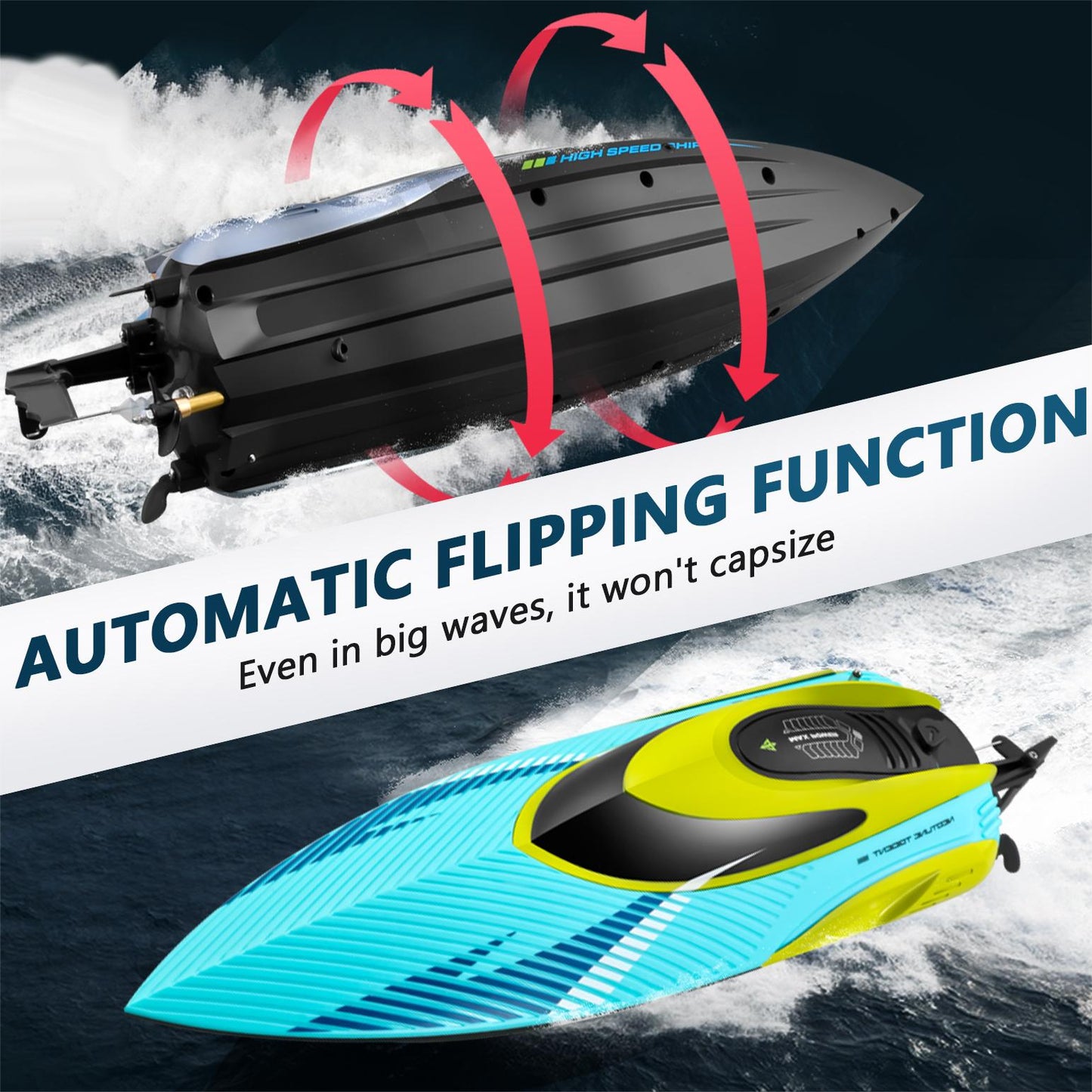 28+ MPH RC Boat for Pool & Lakes,Fast Remote Control Boat with LED Lights,High Speed Cruise Control Racing Boat,2 Rechargeable Batteries 40Mins,Low Battery Alarm,Capsize Recovery,Pool Toys for Adults