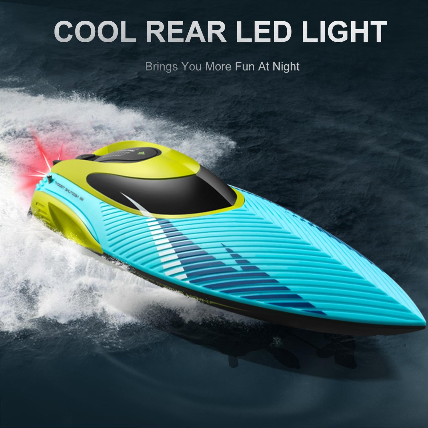 28+ MPH RC Boat for Pool & Lakes,Fast Remote Control Boat with LED Lights,High Speed Cruise Control Racing Boat,2 Rechargeable Batteries 40Mins,Low Battery Alarm,Capsize Recovery,Pool Toys for Adults