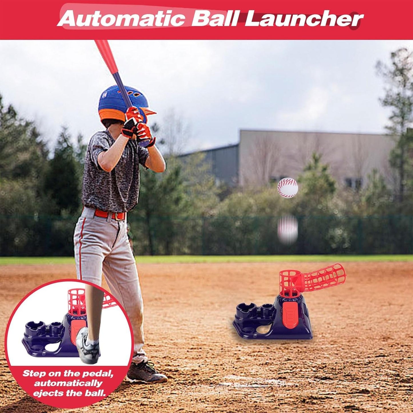 3-in-1 T Ball Set for Kids, 2.5-3.9ft Height Adjustable Tee Ball Stand, Hanging Tee, Pitching Machine, Tball Bat with 6 Balls, Indoor/Outdoor Sport Gifts for Boys & Girls