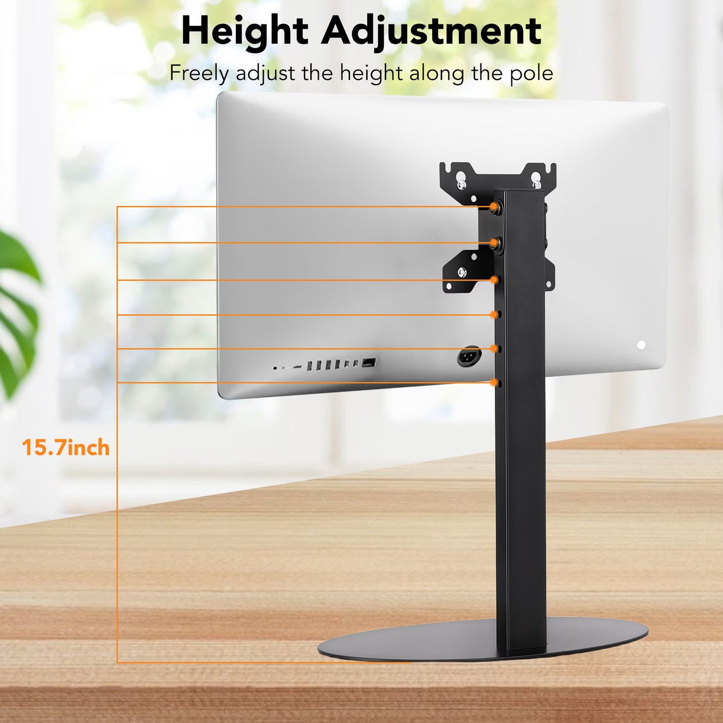 Monitor Stand, Freestanding Monitor Mount for 14-32 inch Screens with 360 Degree Rotation, Height Settings, Adjustable Desk Riser with Swivel and Tilt, Max VESA 75x75, 100x100mm