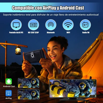 10.26" Wireless Carplay Screen for Car Portable Carplay and Android Auto Touchscreen, 4K Dash Cam, 1080P Backup Camera, GPS Navigation/Mirror Link/Voice Control/Bluetooth/Music Player/Audio Receivers