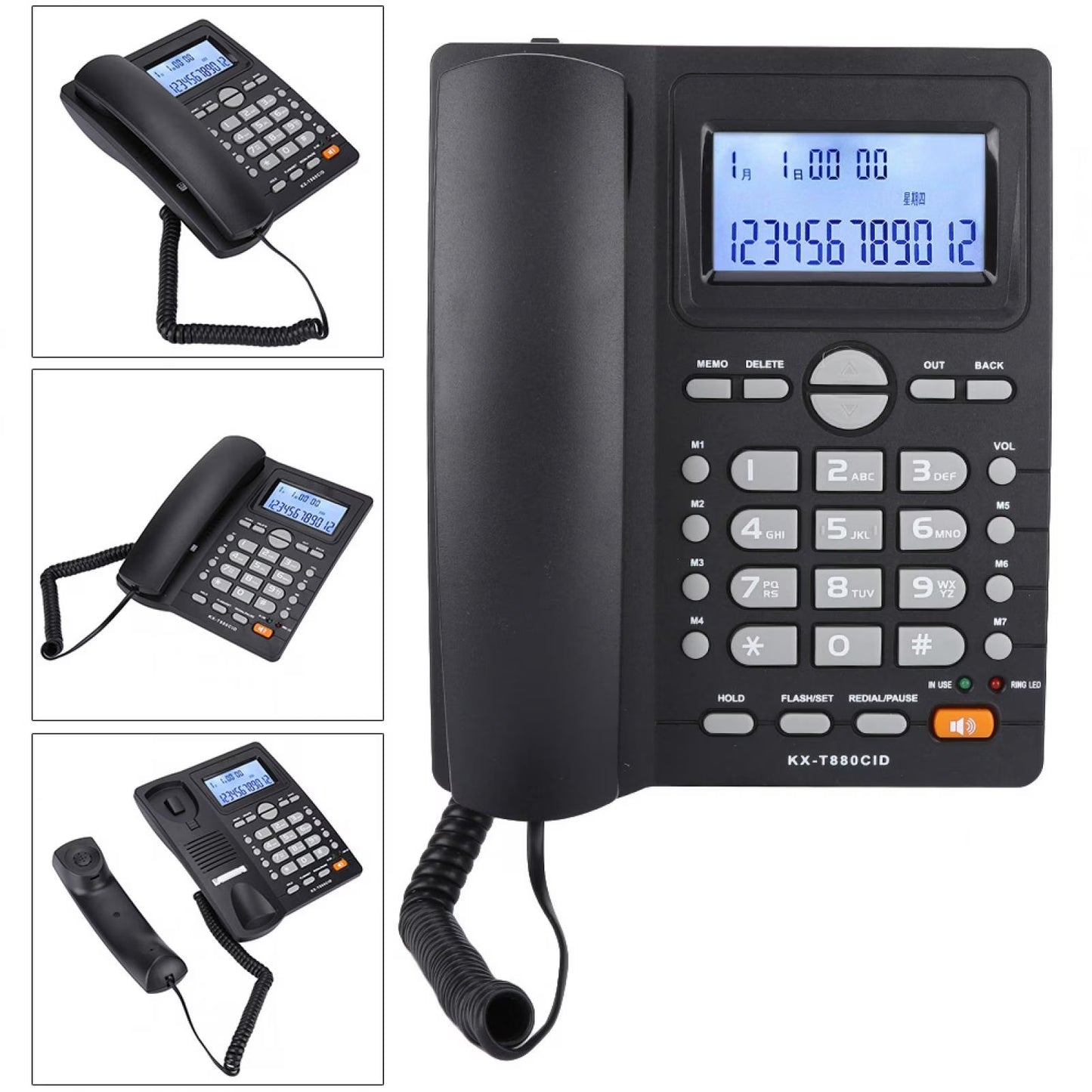 Large Buttons Corded Phone With Speakerphone Clear Sound For Calculator Home Telephone