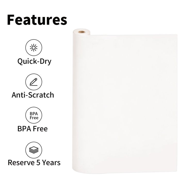 4 Rolls Thermal Paper US Letter (216mm/8.5" Width, 7.8m Long, Φ1.18") Compatible with Bluetooth Portable Thermal Printers, Quick-Dry Thermal Paper for Documents Picture Homework, 28 Sheets/Roll
