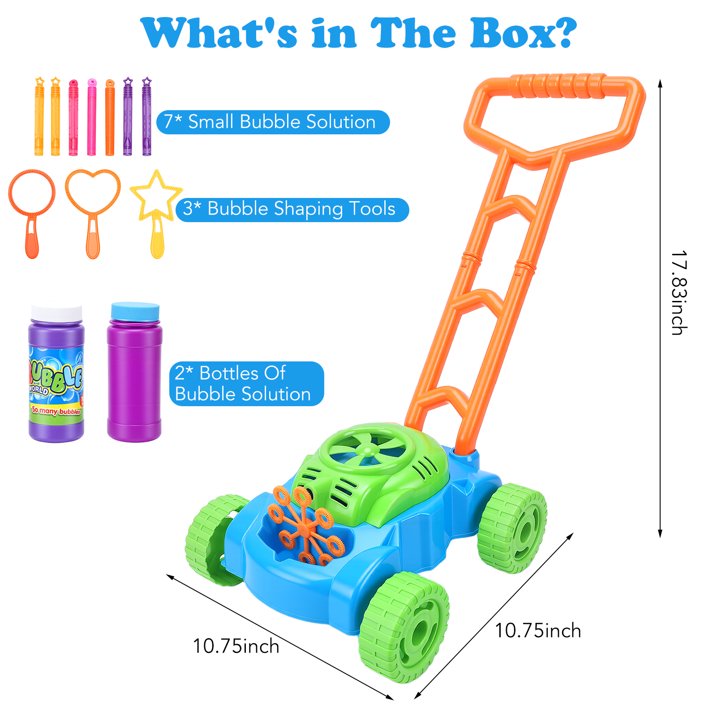 Bubble Lawn Mower for Toddlers 1-3, Kids Bubble Machine for 1-Year-Old Boys Toy Gifts, Gardening Easter Basket Stuffers Birthday Toys, Push Summer Outdoor Toys for Preschool Baby Boys Age 1 2 3