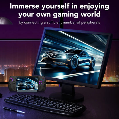 Docking Station 4K@60Hz for Steam Deck OLED/ROG Ally, 6 in 1 Stream Deck Dock with HD-MI 2.0, Gigabit Ethernet, 3 USB 3.0, 100W Charge for Steam Deck