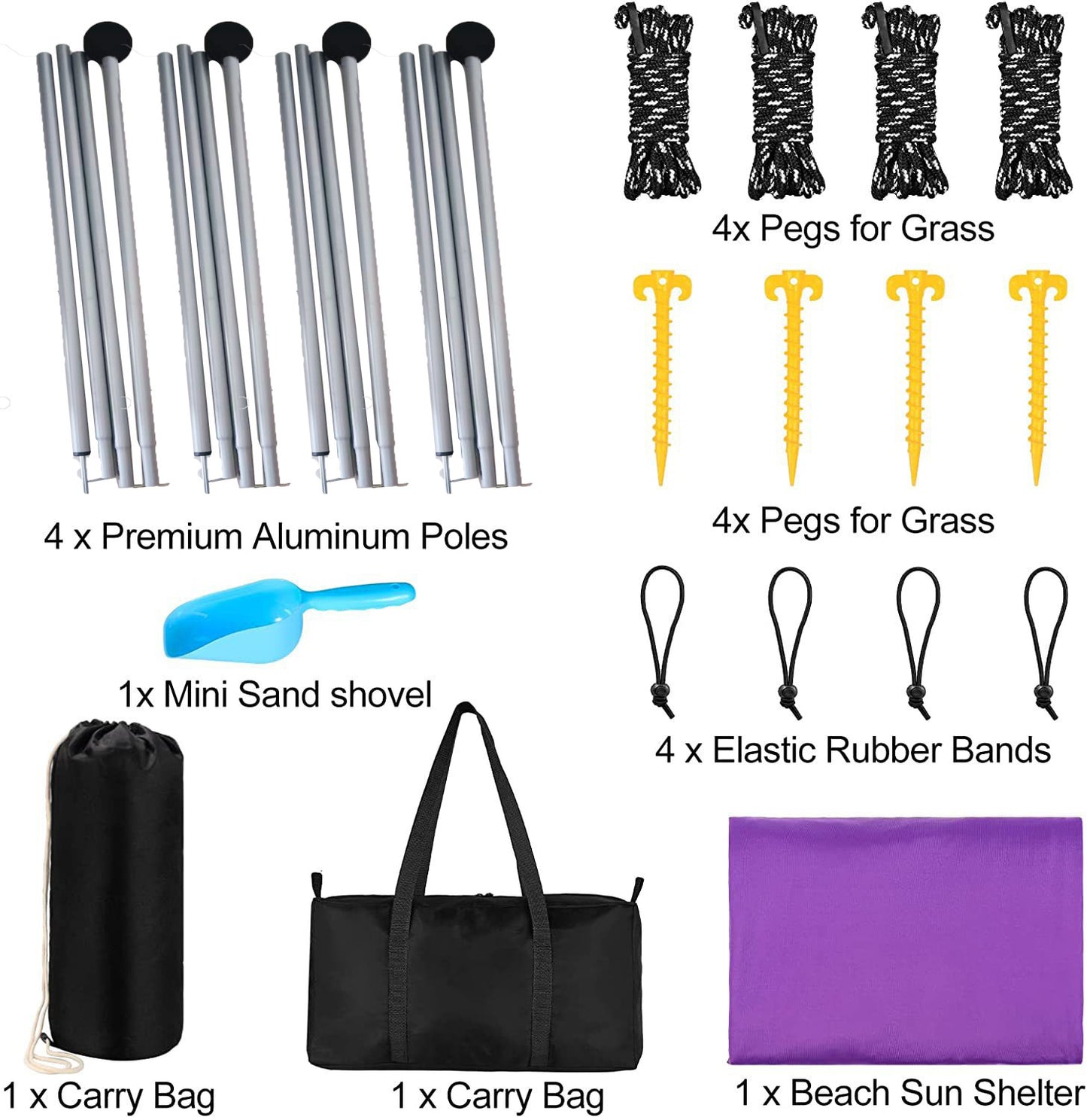 Beach Canopy, Blue Windproof 10x10ft Up Beach Tent Sun Shelter With Carry Bag For Picnics