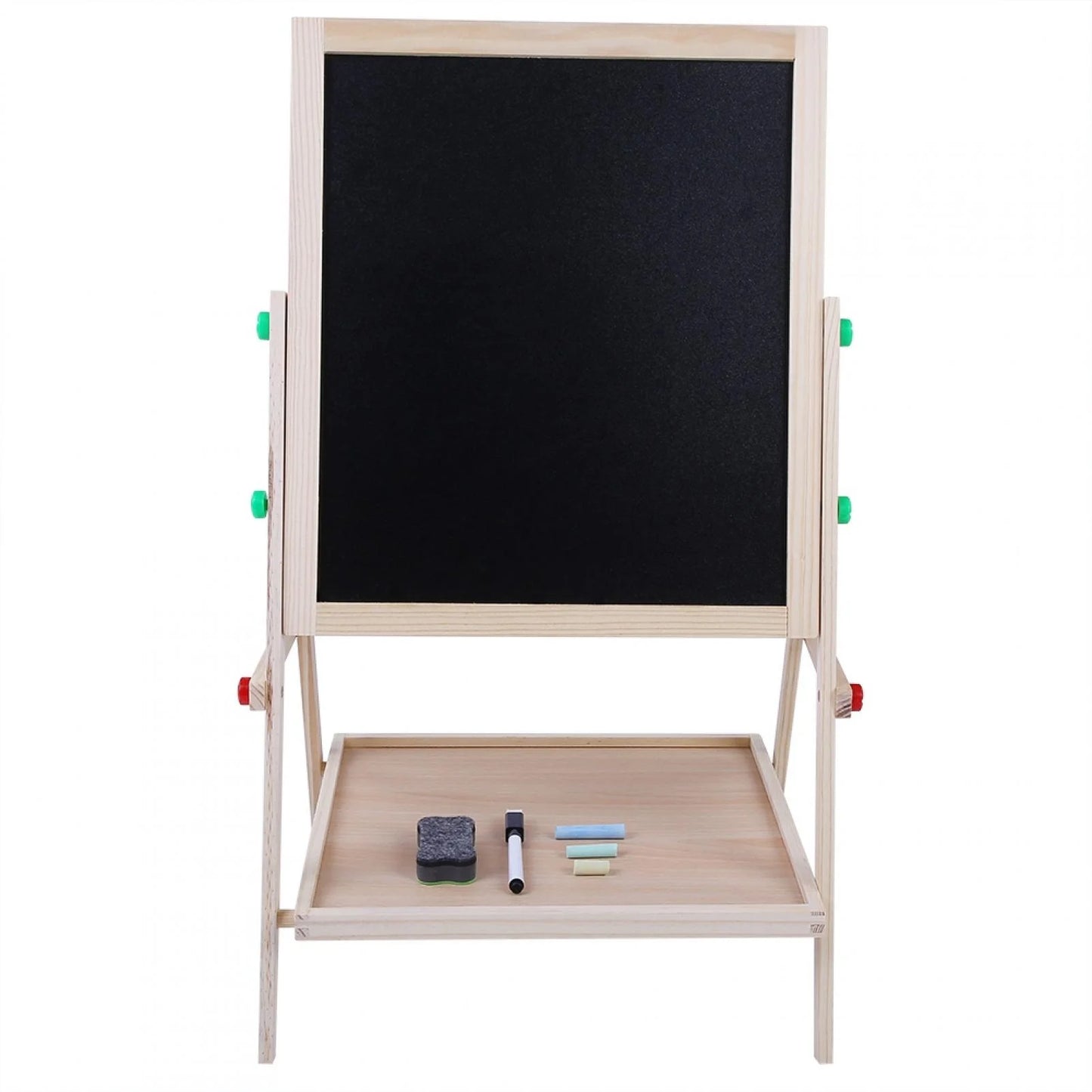 Art Easel for Kids Wooden Toddler Easel Double Sided Standing Chalkboard Dry Erase Board for Kids Toddler Drawing Board with Accessories, Blackboard & Whiteboard for Kids