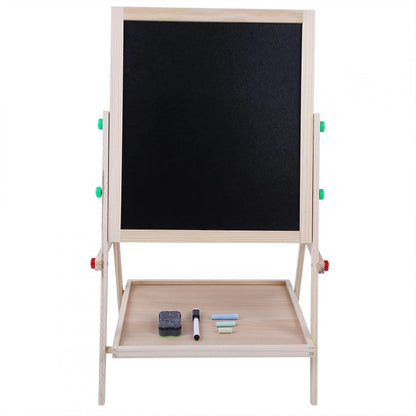 Art Easel for Kids Wooden Toddler Easel Double Sided Standing Chalkboard Dry Erase Board for Kids Toddler Drawing Board with Accessories, Blackboard & Whiteboard for Kids