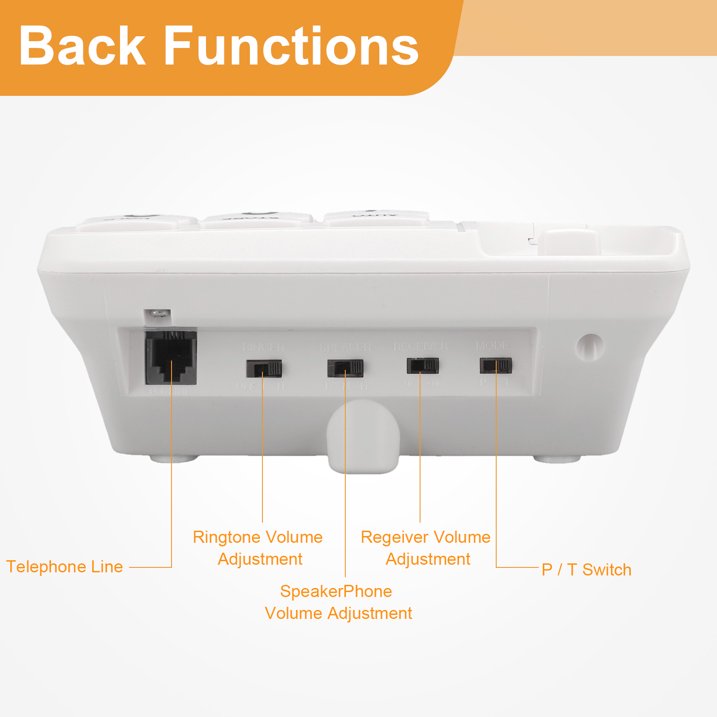 Landline Phones for Seniors with Large Button Corded Telephone for Home, Speakerphone, Flash Alert, Extra Loud Ringing Wired Simple Basic Telephone for Elderly Dementia, Visually & Hearing Impaired