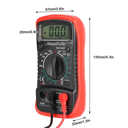 Multimeter, Digital Voltmeter Electrical Tester For Laboratory Widely Use Factory Household XL830L Red