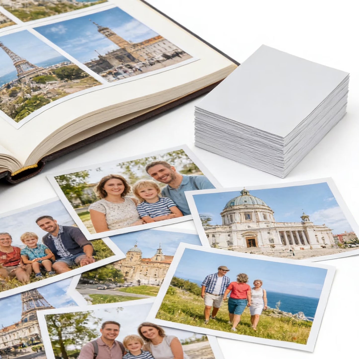 100 Sheets Photo Paper, 4x6 in Premium Glossy Photo Paper Picture Paper 200gsm Printer Brochure Paper Glossy, Office Supplies, Birthday Photo badges, 4R White Photo Paper Fit for All Inkjet Printers