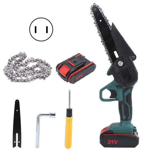 6" Cordless Electric Chainsaw, Chain Saw Kit with 2 Rechargeable Battery for Tree Trimming