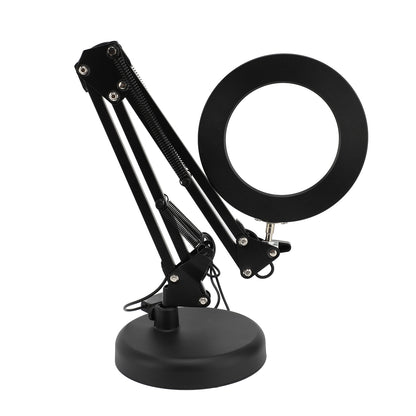 10X Magnifying Glass with Light and Stand, 3 Color Modes Stepless Dimmable 2-in-1 Desk Lamp with Clamp, Clip on Magnifying Glasses with LED Light for Hobby Reading Painting Sewing Close Work