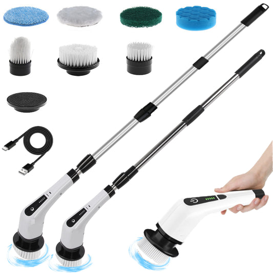 Electric Spin Scrubber Cordless Handheld Adjustable Smart Power Shower Cleaning Brush 25W for Bathroom Tile Floor Car