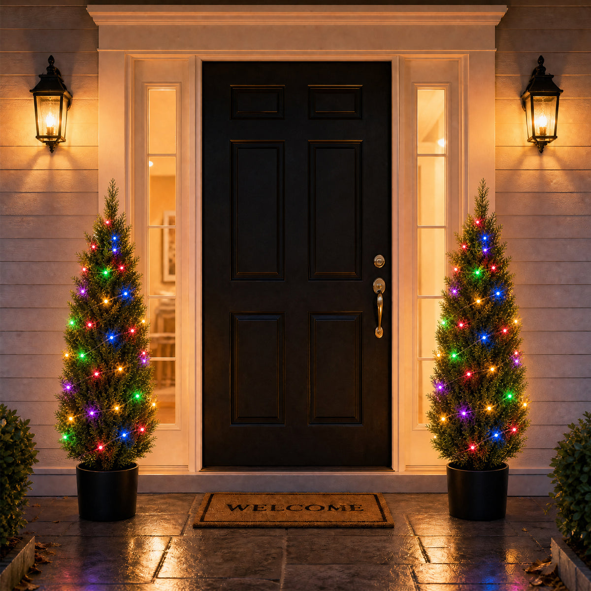 Artificial Cedar Tree 2 Pack 5 ft Tall Faux Cedar Topiary Plant Fake Lifelike Potted Pine for All-Season Home Office Porch Entryway Decor