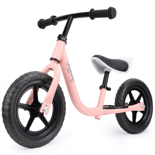 12-Inch Balance Bike No Pedal Lightweight Bike for Boys Girls 1.5 to 4 Years Old, Toddler Bike with Adjustable Seat, Carry Handle