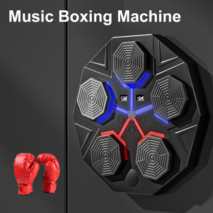 Smart Music Boxing Machine, Bluetooth Boxing Machine with Boxing Gloves for Adults Kids, Wall Mounted Electronic Boxing Training Punching Equipment with Display Screen, Boxing Target Workout Machine