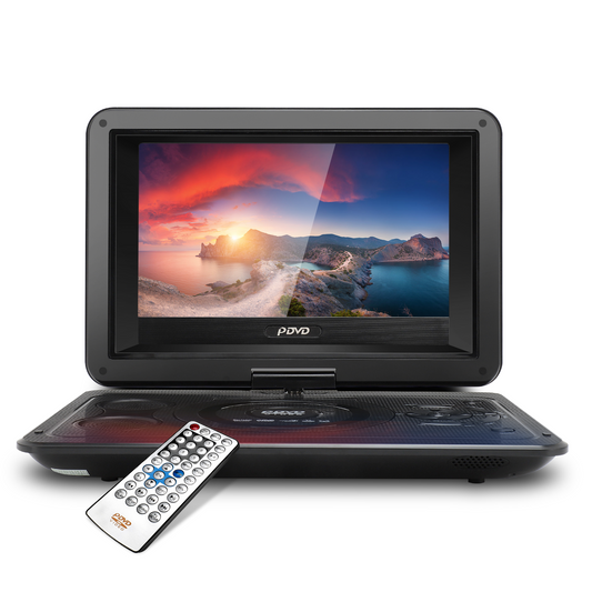13.9inch Portable DVD Player, 10.1" Swivel Screen, Built-in Rechargeable Battery Car DVD Player for Kids, Support CD/DVD/SD Card/USB/Connect TV, Remote Control, Black