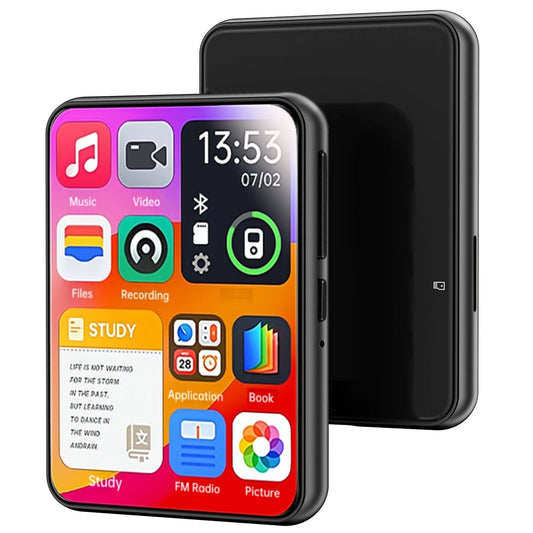 132GB MP3 Player with Bluetooth 5.0, 2.4 in Full Touchscreen Portable Digital Lossless Music Player with Speaker & Earphones, FM Radio, Voice Recorder, E-Book, Supports up to 256GB SD Card